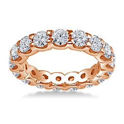 18K Rose Gold Shared Prong Diamond Eternity Ring (2.74 - 3.34 cttw.)