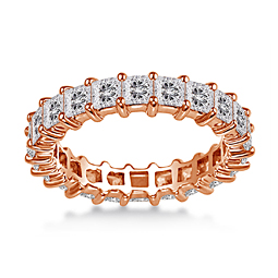 18K Rose Gold Shared Prong Princess Diamond Eternity Ring (3.18 - 3.86 cttw.)