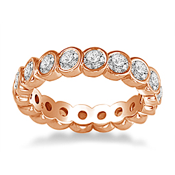 14K Rose Gold Bezel Set Diamond Eternity Ring (1.65 - 1.95 cttw.)