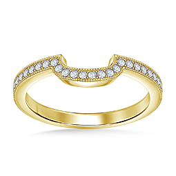 Diamond Wedding Band Curved Nesting Matching Ring in 14K Yellow Gold (1/5 cttw.)