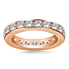 Classic Channel Set Round Diamond Eternity Ring in 14K Rose Gold (1.85 - 2.25 cttw.)