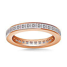Channel Set Princess Cut Diamond Eternity Ring in 14K Rose Gold (1.36 - 1.61 cttw.)