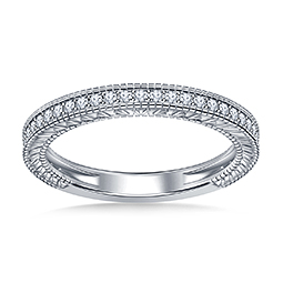 Vintage Pave Set Matching Diamond Band in 14K White Gold (1/4 cttw.)