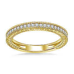 Vintage Pave Set Matching Diamond Band in 14K Yellow Gold (1/4 cttw.)