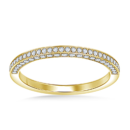 Pave Diamond Wedding Band with Diamond on three sides in 14K Yellow Gold (1/2 cttw.)