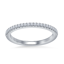 Floating Diamond Petite Wedding Band Shared Prong in 14K White Gold (1/4 cttw.)
