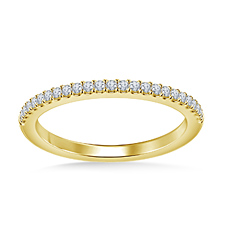 Floating Diamond Petite Wedding Band Shared Prong in 14K Yellow Gold (1/4 cttw.)