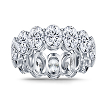 Diamond Eternity Band with Fancy Oval Diamonds in 14K White Gold (14.00 cttw.)