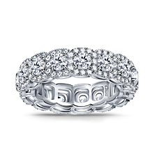 Round Diamond Eternity Band with Halo Edging in Platinum (3 1/2 cttw.)