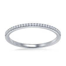 Classic Diamond Wedding Band with Prong Settings in 14K White Gold (1/8 cttw.)