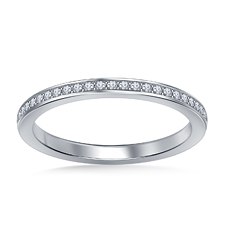 Diamond Pave Wedding Band in 14K White Gold (1/8 cttw.)