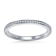 Classic Diamond Wedding Band with Prong Settings in 14K White Gold (1/8 cttw.)