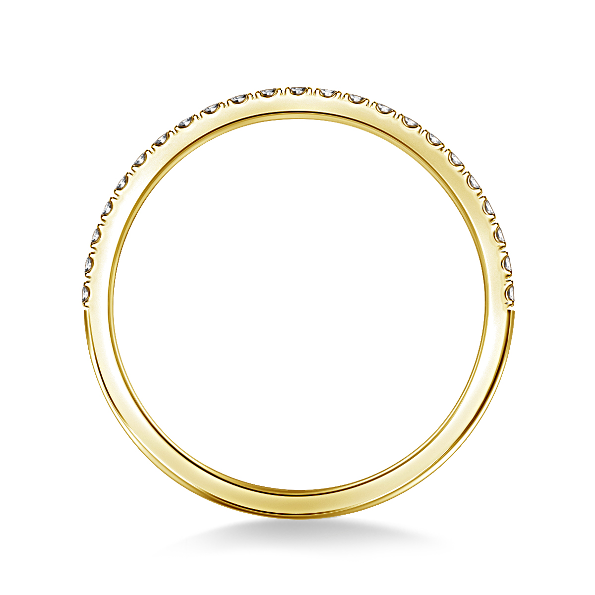Prong Set Diamond Wedding Band Set Half Way in 18K Yellow Gold (1/5 cttw.) view 2