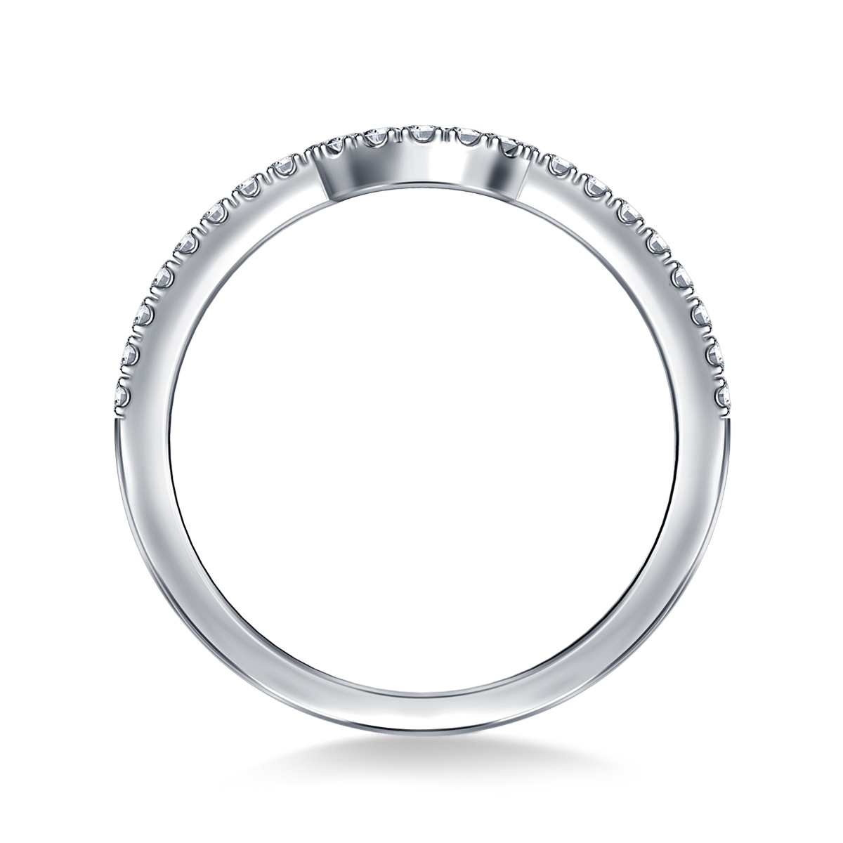 Matching Diamond Wedding Band with Prong Settings in 14K White Gold (1/4 cttw.) view 2