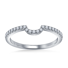 Matching Diamond Wedding Band with Prong Settings in 14K White Gold (1/4 cttw.)