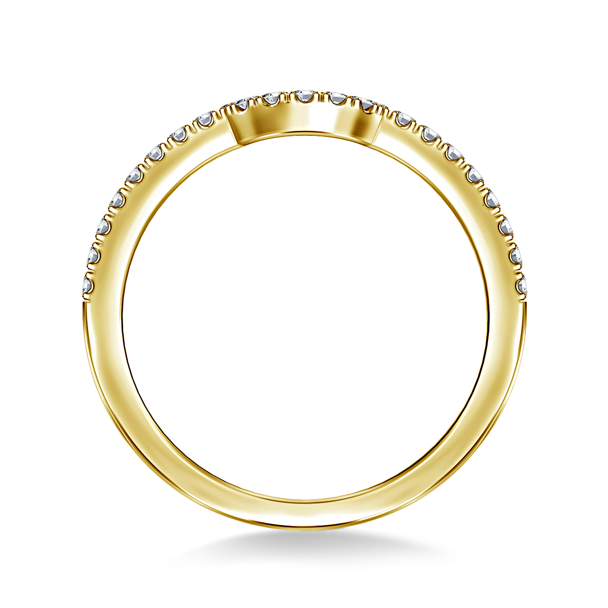 Matching Diamond Wedding Band with Prong Settings in 18K Yellow Gold (1/4 cttw.) view 2