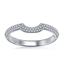 Pave Set Matching Wedding Band with Curve Detail in 14K White Gold (3/8 cttw.)