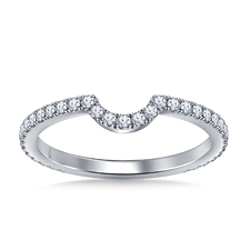 Diamond Wedding Band with Curve in 18K White Gold (1/3 cttw.)