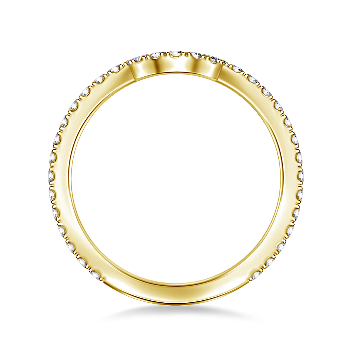 Diamond Wedding Band with Curve in 18K Yellow Gold (1/3 cttw.) view 2
