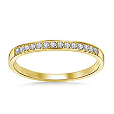 Classic Diamond Pave Set Wedding Band in 14K Yellow Gold (1/6 cttw.)