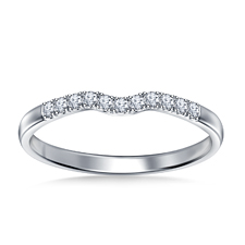 Stacking Diamond Wedding Band with Prong Accents in 14K White Gold (1/6 cttw.)