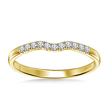 Stacking Diamond Wedding Band with Prong Accents in 14K Yellow Gold (1/6 cttw.)