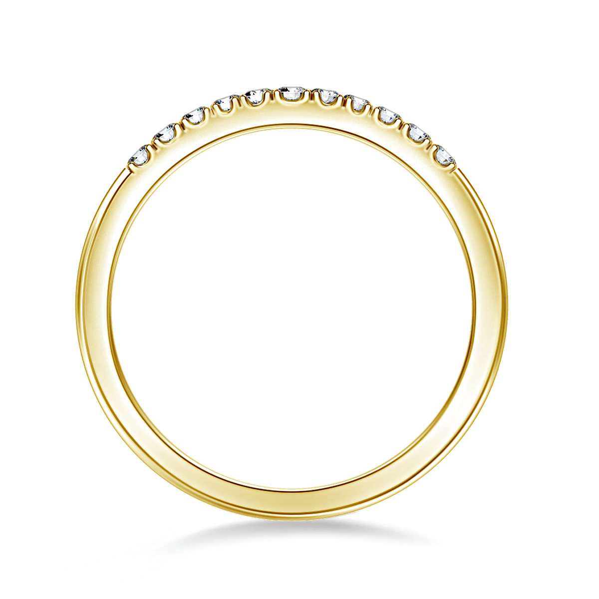 Stacking Diamond Wedding Band with Prong Accents in 18K Yellow Gold (1/6 cttw.) view 2