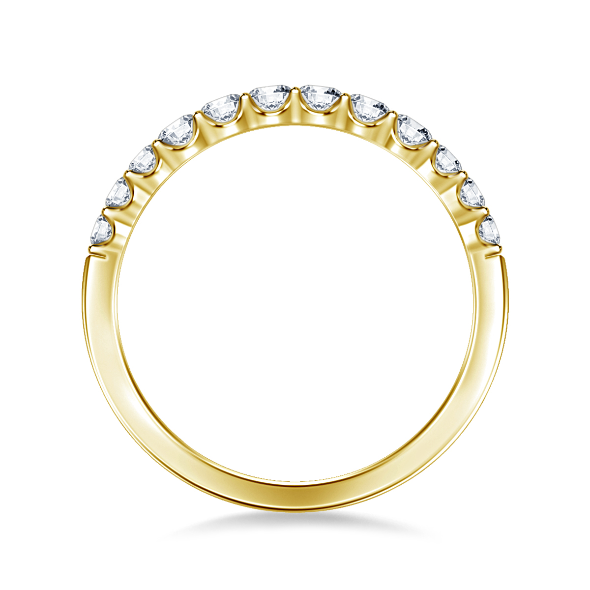 Tapered Diamond Wedding Band with Graduated Diamonds in 18K Yellow Gold (1/2 cttw.) view 2