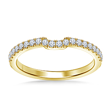 Stacking Curved Diamond Micro Prong Wedding Band in 14K Yellow Gold (1/3 cttw.)