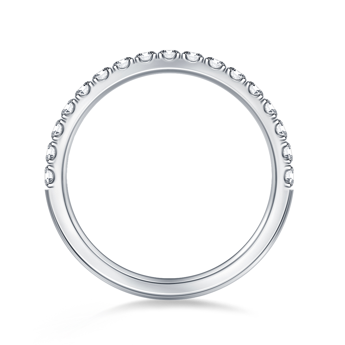 Classic Diamond Micro Prong Wedding Band in 14K White Gold (1/2 cttw.) view 2
