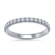 Classic Diamond Micro Prong Wedding Band in 18K White Gold (1/2 cttw.)