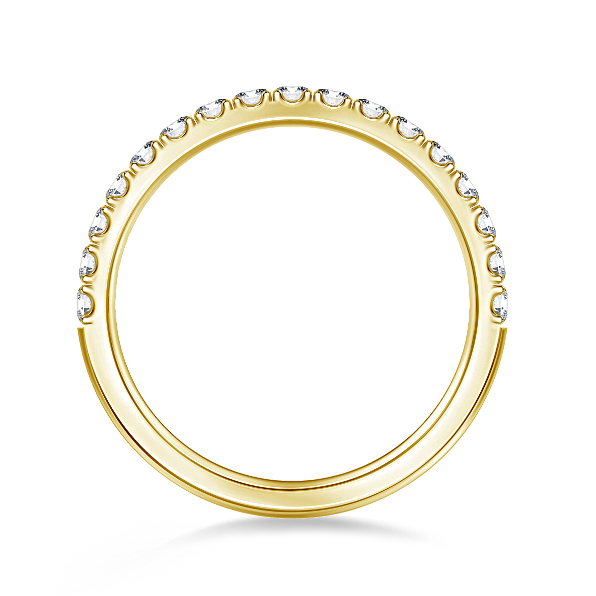 Classic Diamond Micro Prong Wedding Band in 18K Yellow Gold (1/2 cttw.) view 2