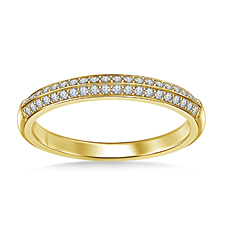 Diamond Pave Wedding Band Set on Two Sides in 14K Yellow Gold (1/4 cttw.)