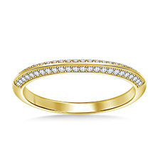 Knife Edge Pave Diamond Wedding Band in 18K Yellow Gold (1/4 cttw.)