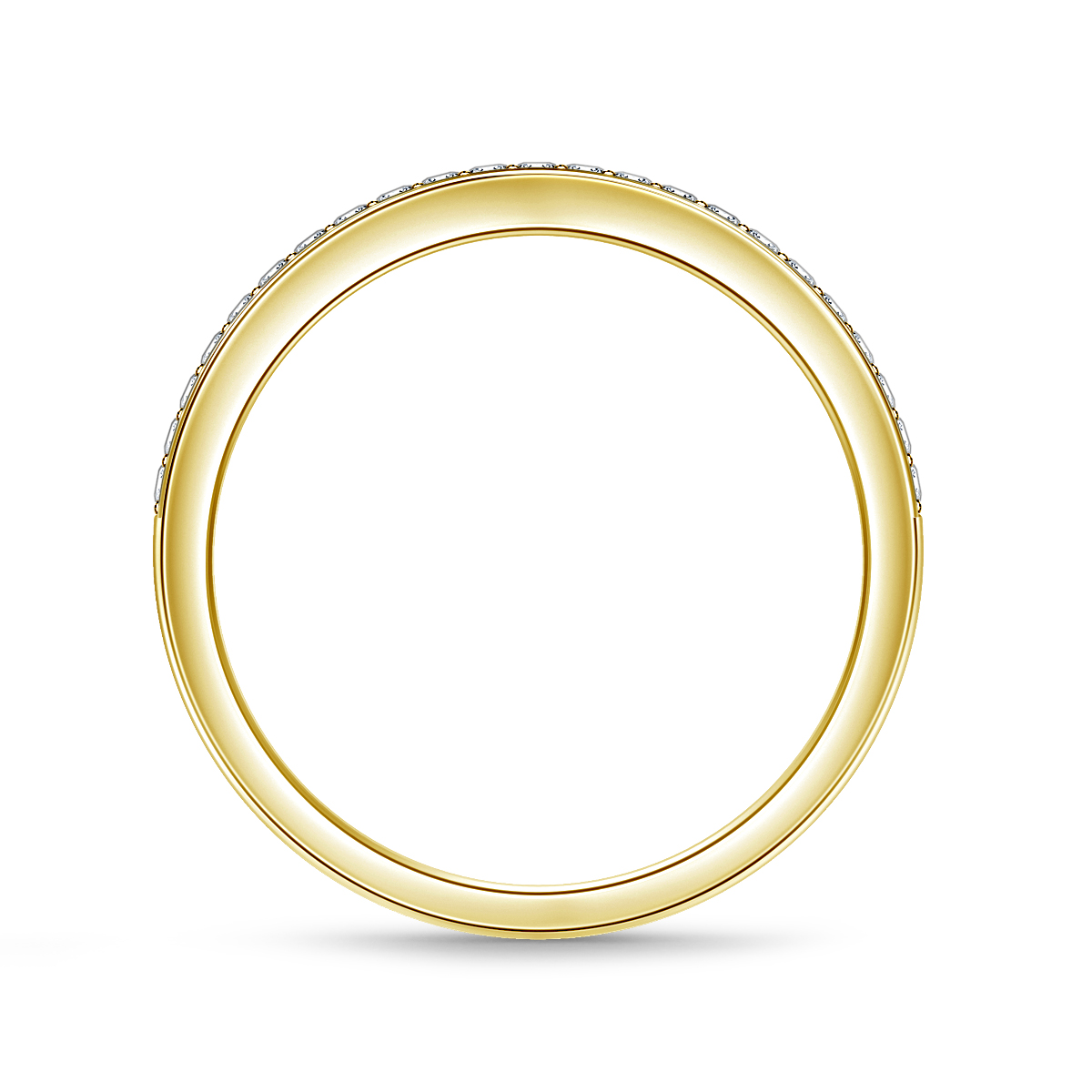 Diamond Pave Matching Wedding Band In 14K Yellow Gold (1/8 cttw.) view 2