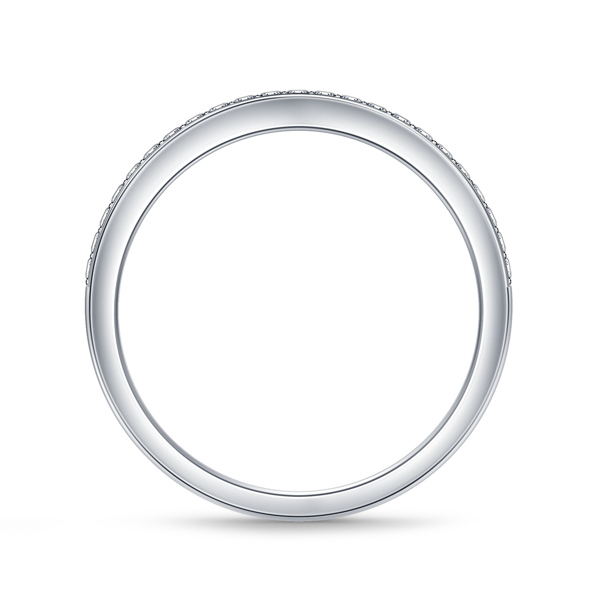 Diamond Pave Matching Wedding Band In Platinum (1/8 cttw.) view 2