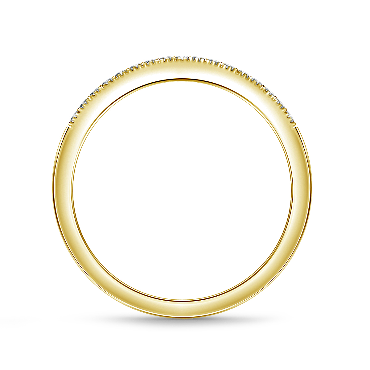 Classic Petite Diamond Wedding Band In 14K Yellow Gold (1/10 cttw.) view 2