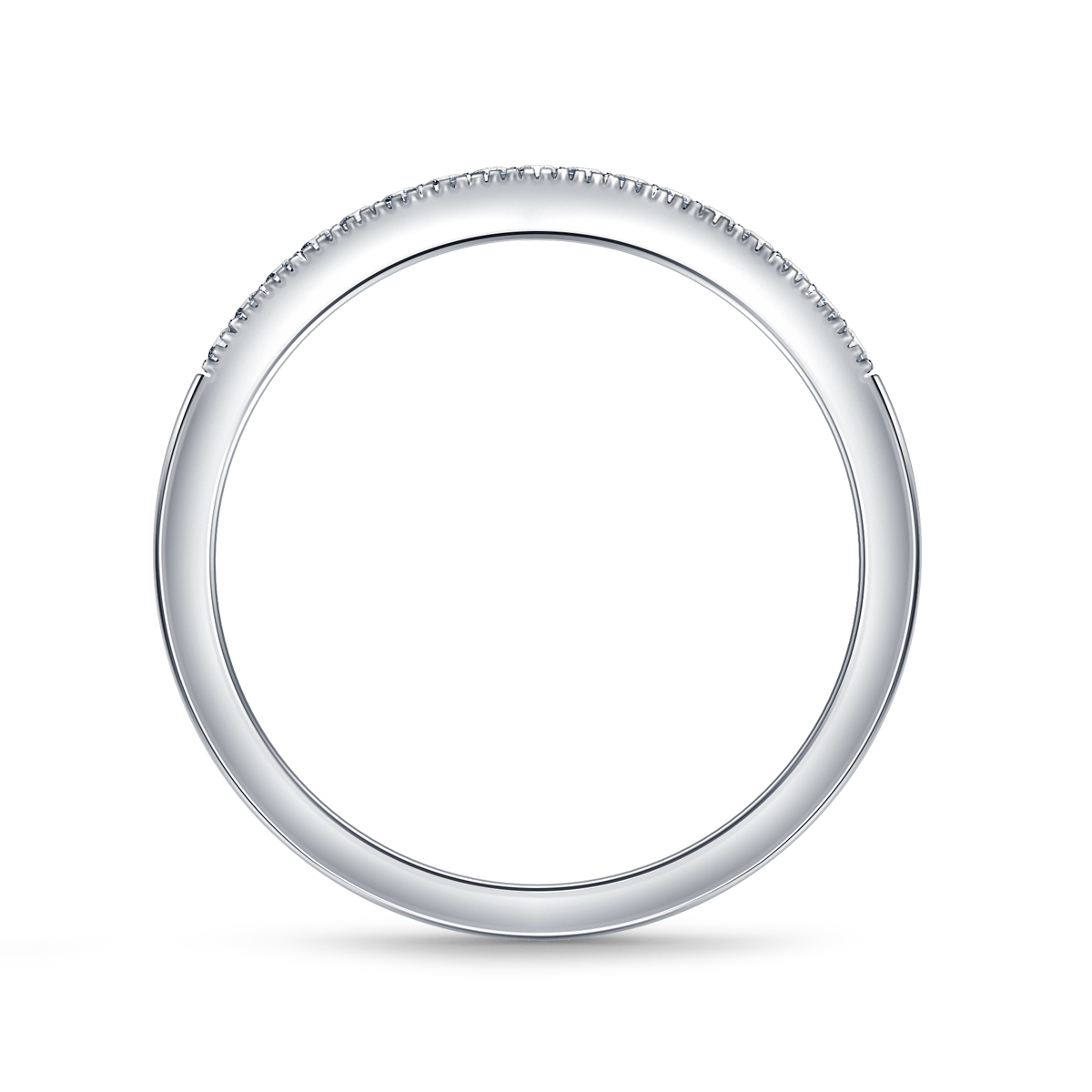 Classic Petite Diamond Wedding Band In 18K White Gold (1/10 cttw.) view 2