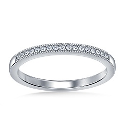 Classic Petite Diamond Wedding Band In 18K White Gold (1/10 cttw.)