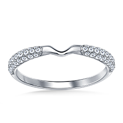 Matching Curved Diamond Wedding Band In 14K White Gold (1/3 cttw.)