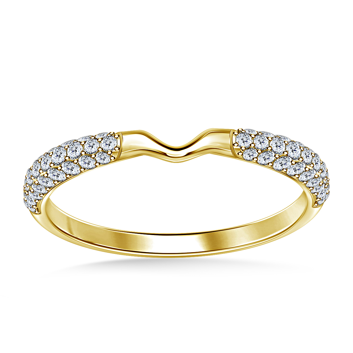 Matching Curved Diamond Wedding Band In 14k Yellow Gold 13 Cttw