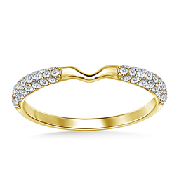 Matching Curved Diamond Wedding Band In 14K Yellow Gold (1/3 cttw.)
