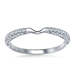 Matching Curved Diamond Wedding Band In 18K White Gold (1/3 cttw.)