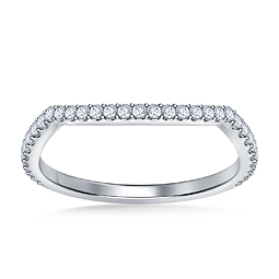 Matching Diamond Wedding Band With Curved Design And Prong Settings In Platinum (1/4 cttw.)
