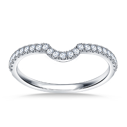 Diamond Wedding Band With Curve In 14K White Gold (1/5 cttw.)