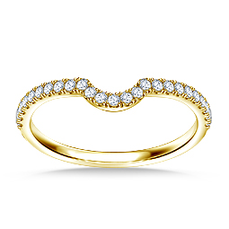 Diamond Wedding Band With Curve In 14K Yellow Gold (1/5 cttw.)