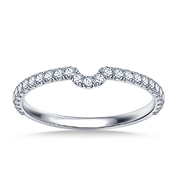 Matching Diamond Wedding Band With Curve In 14K White Gold (1/4 cttw.)