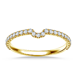 Matching Diamond Wedding Band With Curve In 14K Yellow Gold (1/4 cttw.)