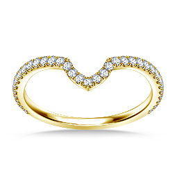 Curved Petite Diamond Wedding Band In 14K Yellow Gold (1/4 cttw.)