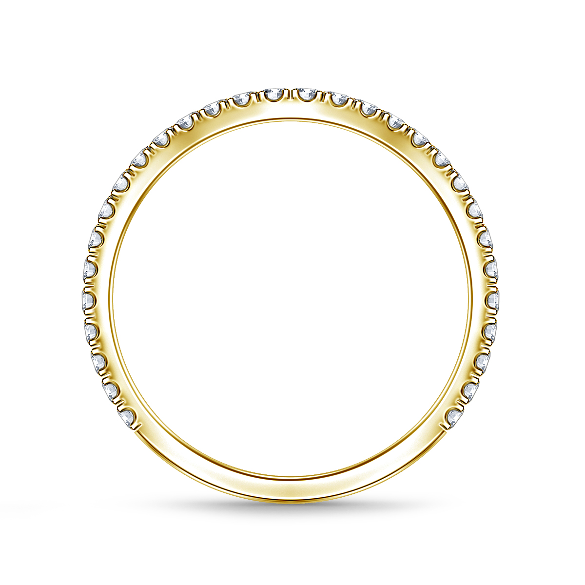 Matching Curved Diamond Wedding Band With Prong Setting In 14K Yellow Gold (1/3 cttw.) view 2